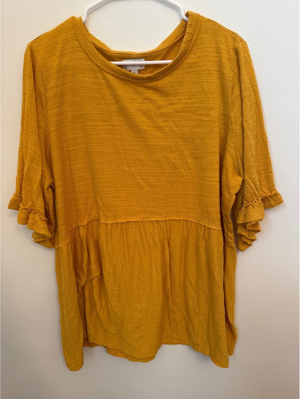 Wonderly Mustard Yellow Ruffle Sleeve Blouse XL